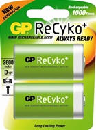 GP ReCyKo 2600 mAh D oplaadbare batterijen